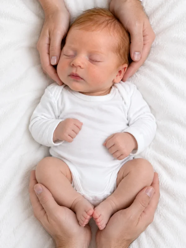 newborn-031 דוגמת צילום ניו־בורן שנוצרה ב־AI מתוך חבילת רגעים ראשונים
